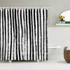 Black And White Striped Shower Curtain With Hooks Waterproof Polyester Fabric Geometric Pattern Home Decor Bathroom Curtain Baño