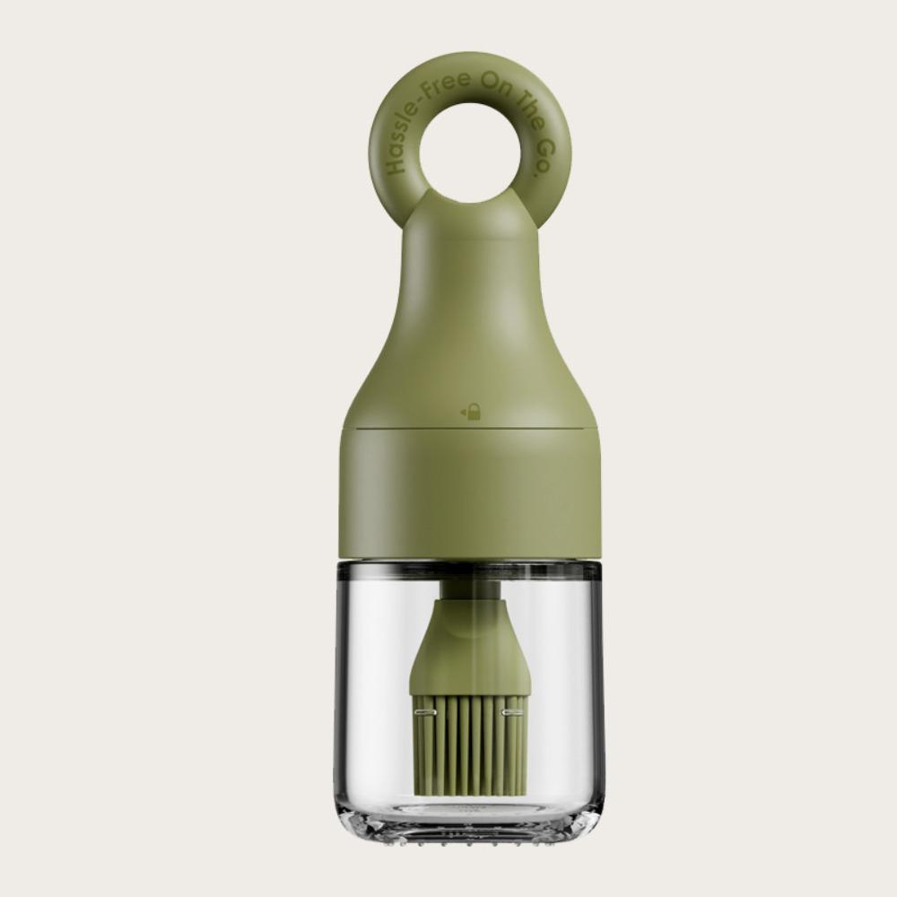 Silicone Brush Head Oil Brush Bottle Borosilicate Glass BBQ Oil Dispenser New Oil Dispenser  BBQ зелёный