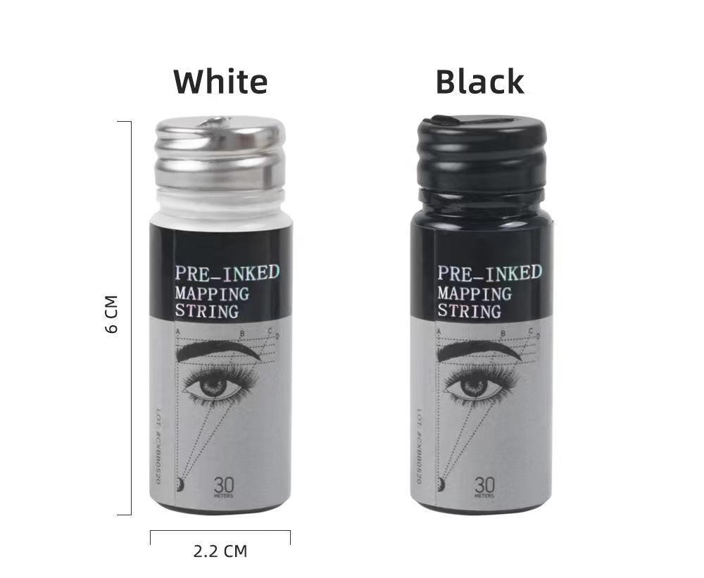 Newest Permanent Makeup Black and White Pre-inked Mapping String Permanent Microblading 30m Inked Mapping String белый