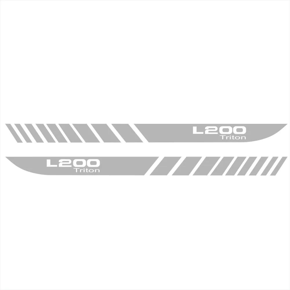 2Pcs Car Long Side Stripes Stickers For Mitsubishi L200 Triton Auto Sports DIY Vinyl Film Styling Decals Car Tuning Sticker