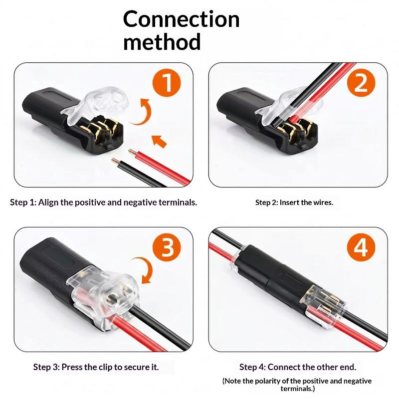 20Pcs D2 Pluggable Wire Connector Quick Connect Terminal Block Copper Contact Solderless Low Voltage Led Strip Cable Wire Splice