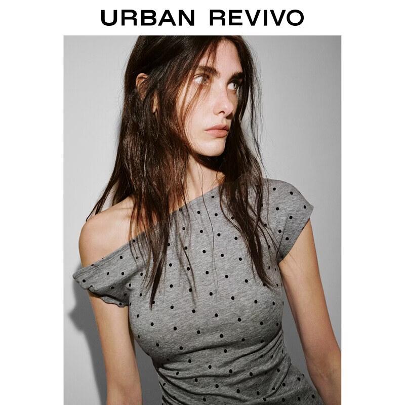 

UR Women s One-Shoulder Polka Dot Twist Knot Top S