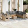 VidaXL Garden Lounge Set with Cushions 10 Pcs, Patio Sofas, Patio Furniture Set, Outdoor Furniture, Beige 3224631
