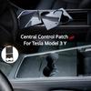 Für Tesla Model 3 Y Mittelkonsolen-Aufkleber mit Schiebegriff Mittelkonsolen-Panel ABS-Abdeckung Passend für Originalauto Schutzdekoration