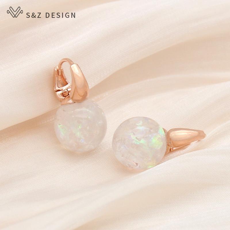 

Модные роскошные круглые красочные серьги-капли для женщин и девочек, модные элегантные украшения, серьги цвета розового золота, подарок