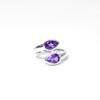 Handmade Pear Garnet Ring: 925 Sterling Silver Open Face
