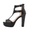 Fashion Summer Sexy T-Strap Sandals For Women Platforms Super High Heels Wedding Office Sandals Shoes Woman Zipper Gladiator Sandals