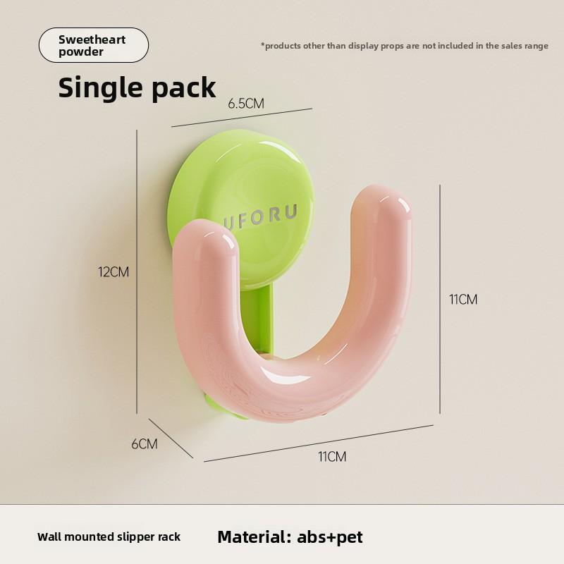 Suction Cup Slippers Rack Vacuum Press Strong Punch-free Hook Bathroom Door Suction Cup Sticky Hook Slippers Rack