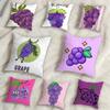 Grapeillustration Cushion Cover Anti-Dust Mite Short Plush Pillowcase - Invisible Zipper Silky Soft Sofa Cushion Cover