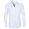 Striped Turn-down Collar Men Shirt French Cuff Button Long Sleeve Buttons Closure