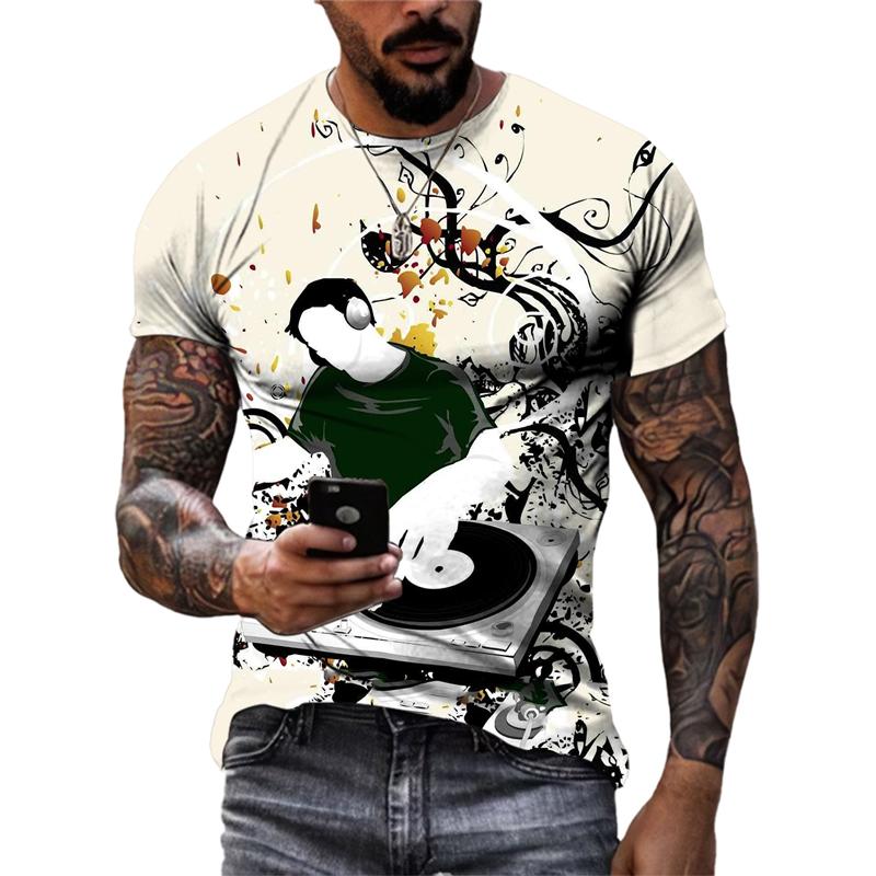 Sommer Mode Neue Musikalische Elemente grafische t-shirts Männer Trend Hip Hop Street Style Cooles T-shirt 3D Gedruckt harajuku tees Tops