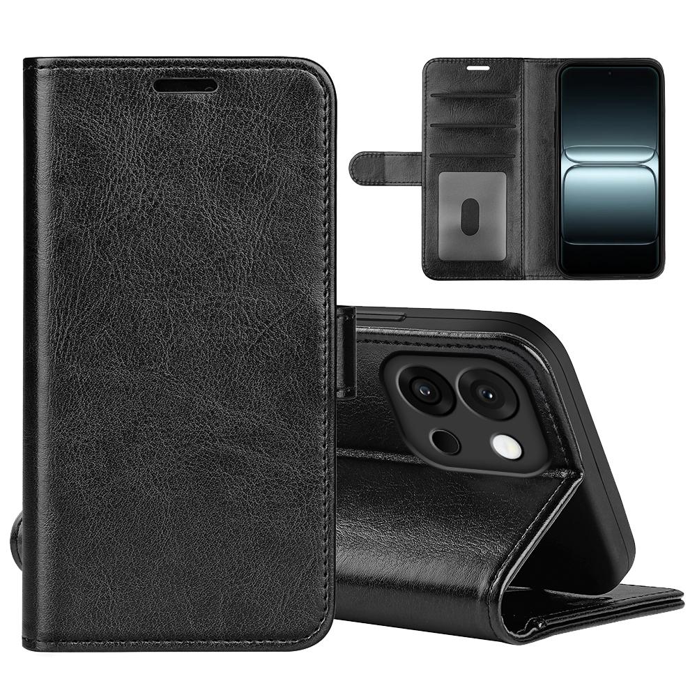

For Xiaomi 13T Case Crazy Horse Texture Stand Leather Phone Cover Brown