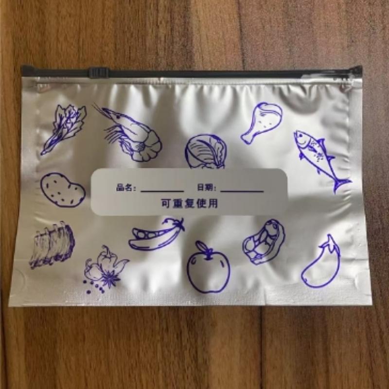 

10 шт./пакет Многоразовый пакет с застежкой-молнией Большой вместимости Алюминиевая фольга Пакет для еды Герметичный Безопасный для заморозки Кухонный пакет для свежести