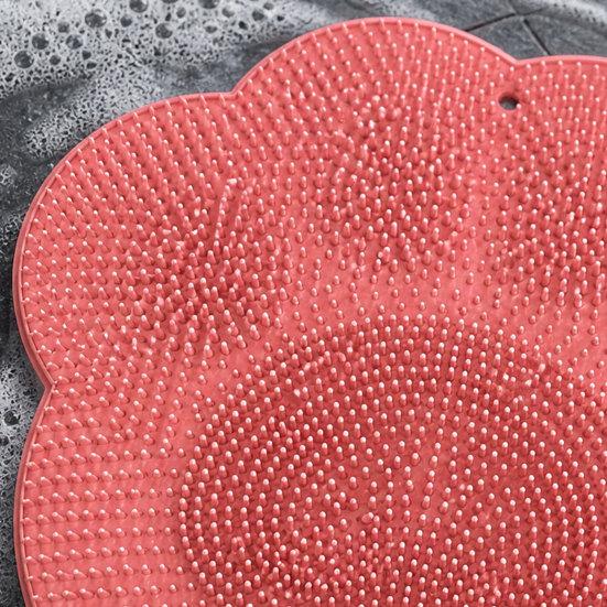 2Pcs Shower Foot Scrubber Mat, Foot Massage Pedicure Pad with Soft Silicone Bristles, Gentle Deep Cleansing Shower Foot Wash Mat