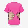 Cartoon Handgriff 3D-gedrucktes Kurzarm-T-Shirt Mock T-Shirt Herren-T-Shirt