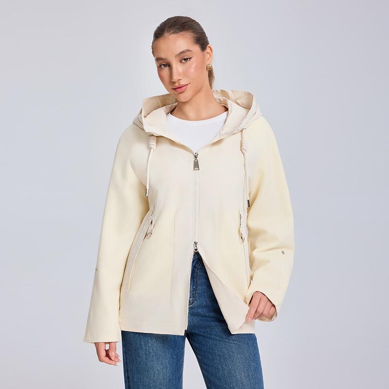 Women Jacket MODERN NEW SAGA Spring Women Coat Brand Autumn Lady Trench Coat Hooded Windbreaker Plus Size Patchwork