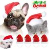 Dog Christmas Hat Santa Costume Plush Cap for Small Dogs Puppy Party Festival Photo Props Pet Clothing Christmas Accessories