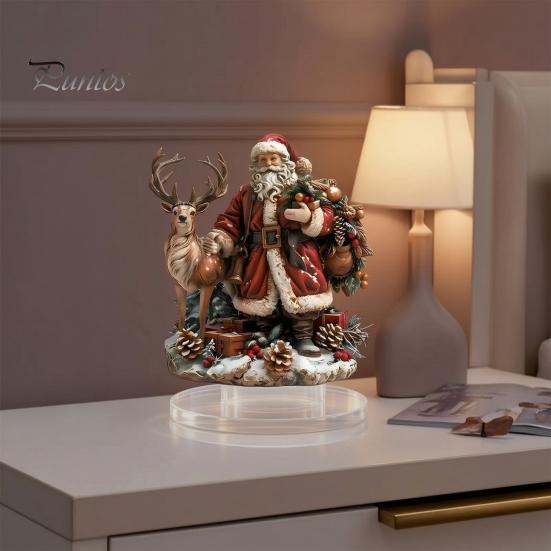 Weihnachts-Tischdekoration Rentier Weihnachtsmann Tischdeko, 2D Acryl Geschenkideen für Party-Deko Kamin Wohnzimmer Schlafzimmer Zuhause Leichtgewicht