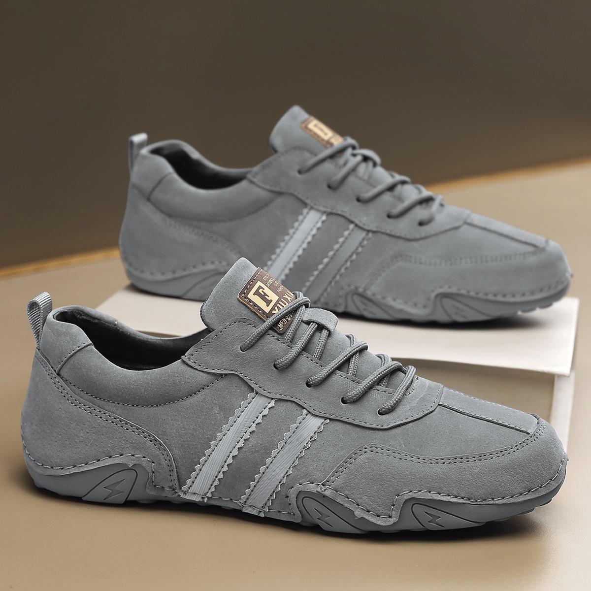 

Мужские кроссовки из натуральной кожи, повседневная спортивная обувь 43 серый