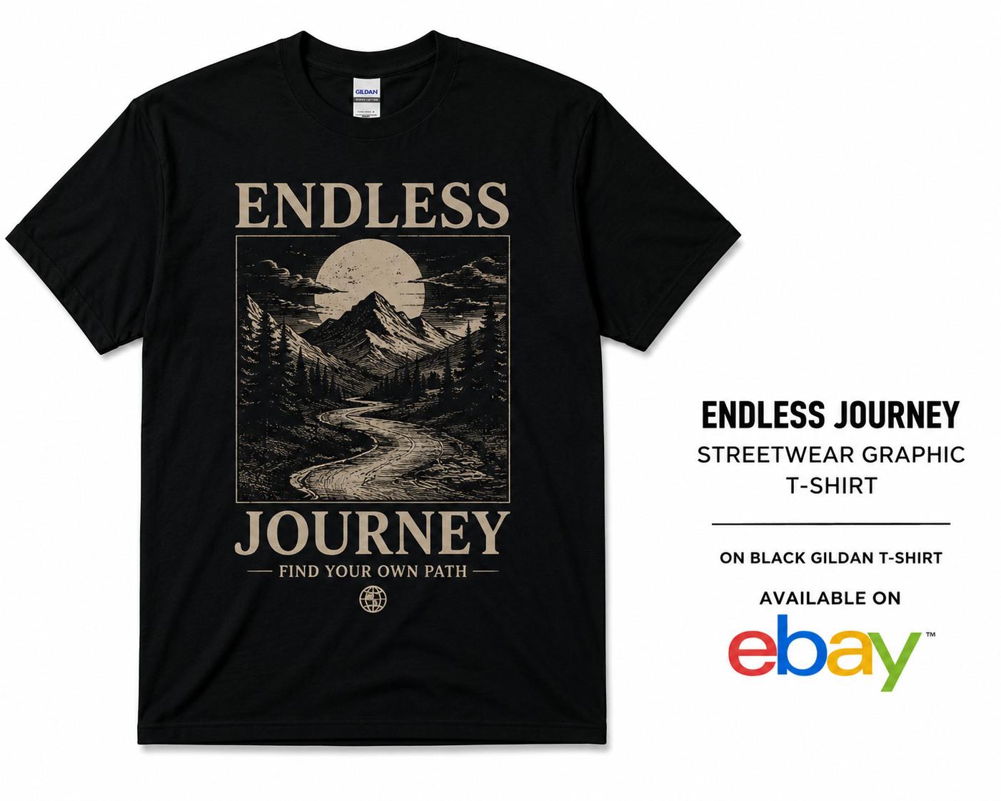 Endless Journey Mountain Graphic Nature Adventure Outdoor Tee Unisex T-Shirt XXXL