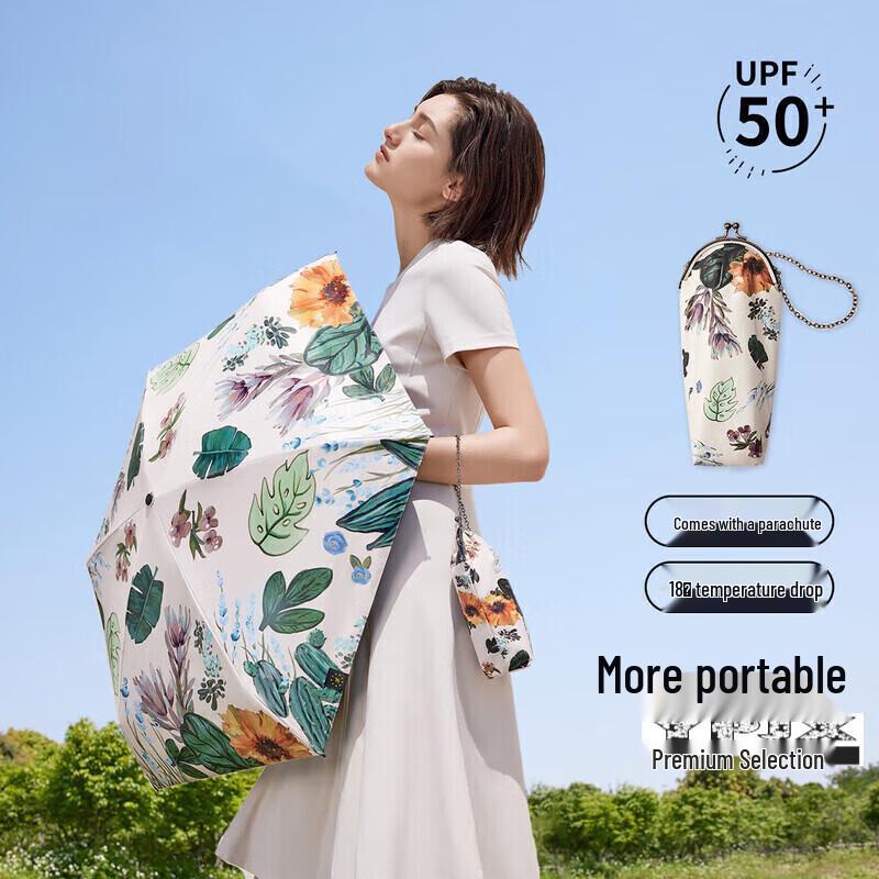 Beneunder UV Protection Five-Fold Pocket Sun/Rain Umbrella