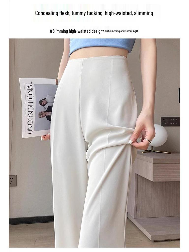High Waist Micro Flare Wide Leg Pants for Women - Summer 2025 Slimming Draped Style