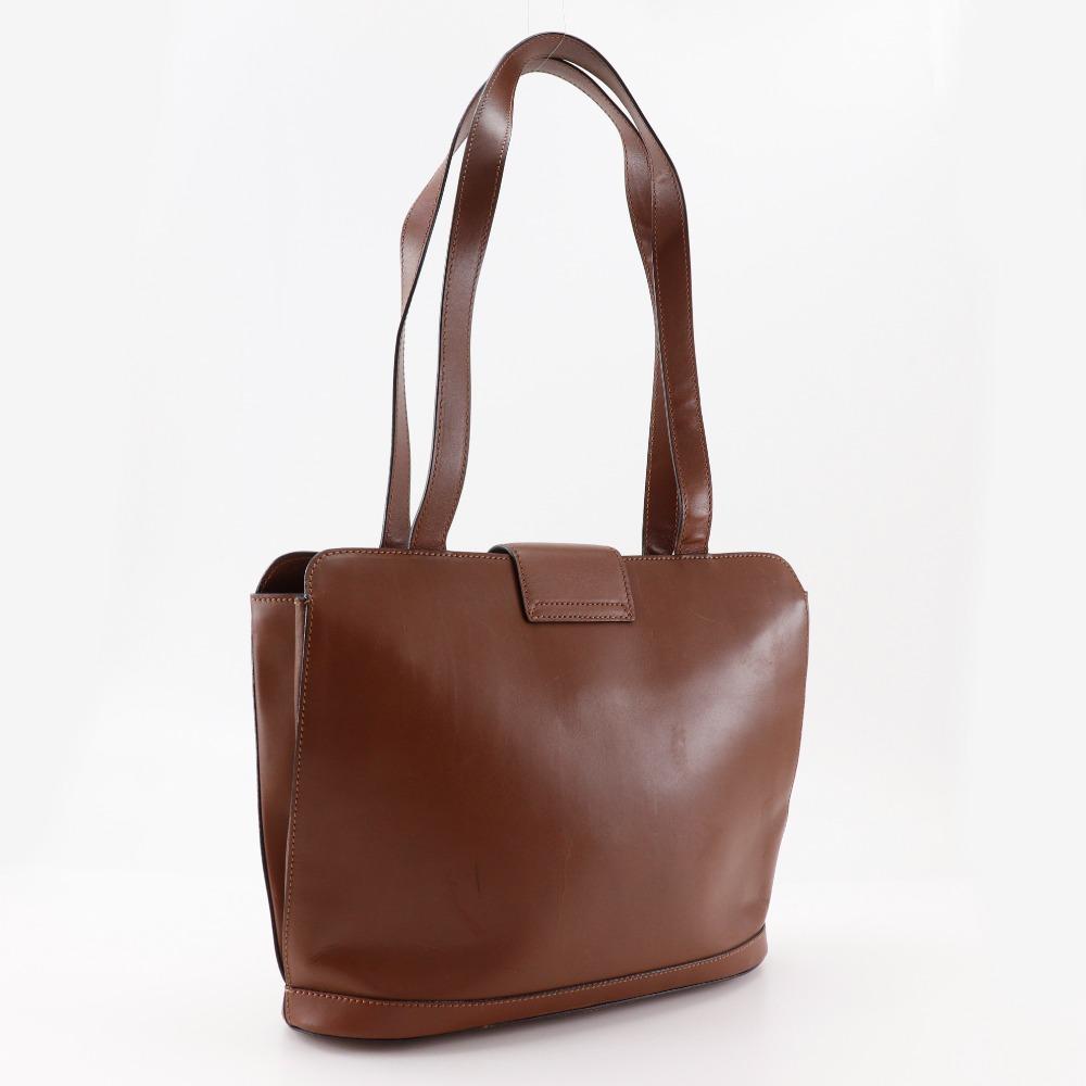 Celine Tote Bag Vintage Brown Calfskin Women Used