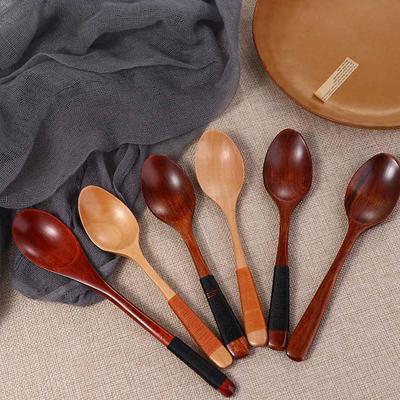 Baby  Wooden Elegant Tableware Dinnerware Soup Spoons Kitchen Utensil Scoop Cutlery