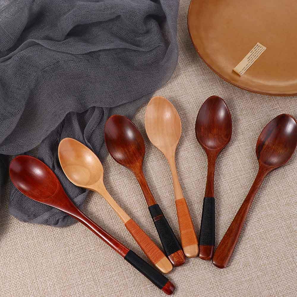 Stirring Mixing Tableware Wooden Elegant Eating Cutlery Soup Spoons Kitchen Utensil Scoop