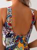 Modischer Cartoon-Print Hohe Taille Bauchkontrolle Spezieller Stil Bikini Badeanzug Für Damen