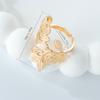 Women All Match Bohemian Style Leaf Shape Open Ring