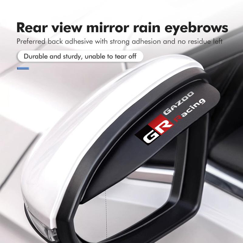 For Toyota 2PCS Soft Rubber Rearview Mirror Rain Eyebrow Styling Accessories GR MN Crown RAV4 Yaris Land Cruiser Corolla Prius
