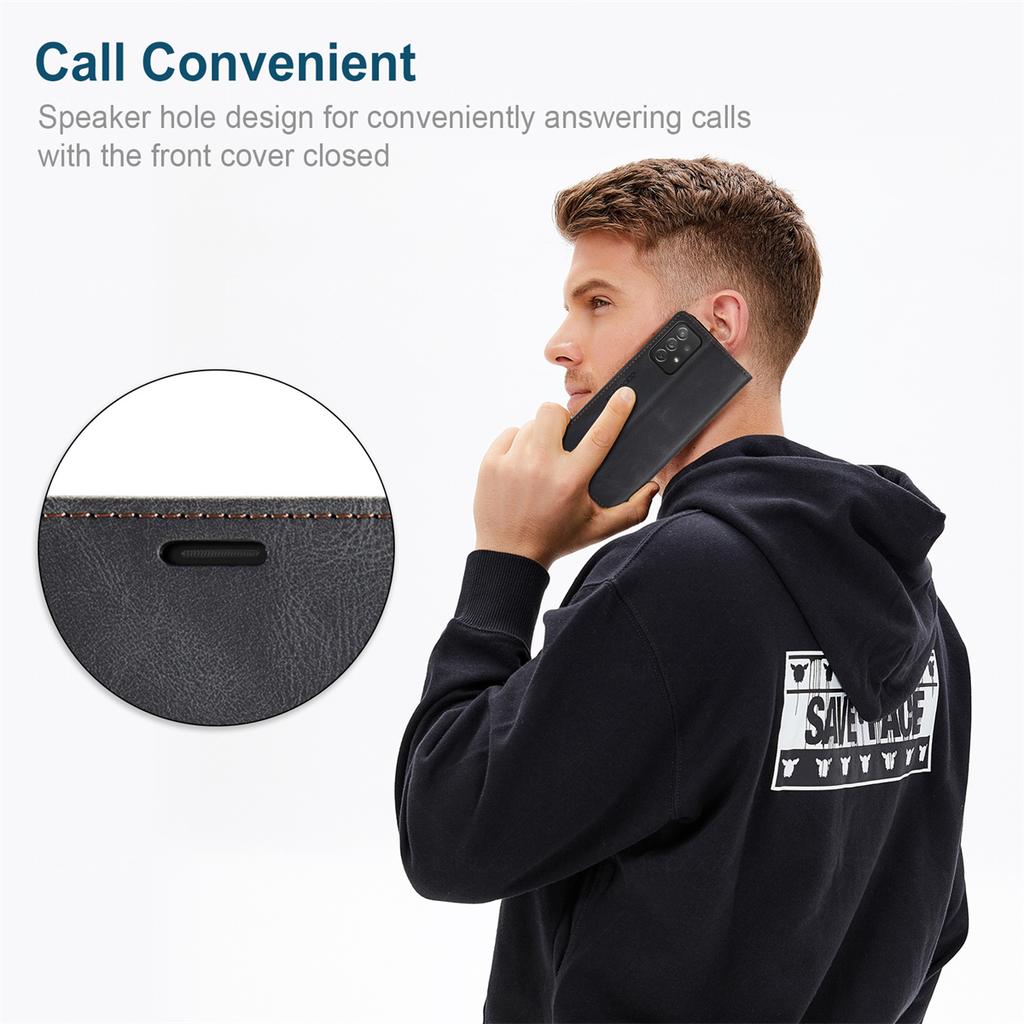 Premium Vintage Leather Wallet Case for Samsung Galaxy A72 4G/5G - RFID Protection Flip Cover with Card Slots, Shockproof Retro Style (4 Colors)