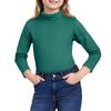 Girls Cute Tops Spring  High Neck Solid Long Sleeve Round Neck Top Party Birthday School Sweaters