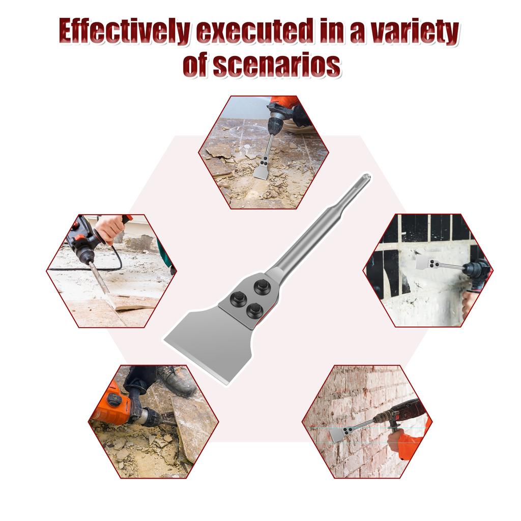 SDS Plus Floor Scraper for Removing Vinyl Flooring VCT Tile Linoleum Concrete Mortar Flooring Adhesive Remover