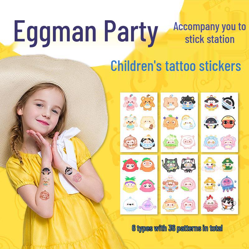 D2 Ultraman Non-toxic, Washable Carton Tattoo Stickers for Kids – Long-lasting, Fun Handwriting Stationery Random Tattoo Sticker [1 Sheet]