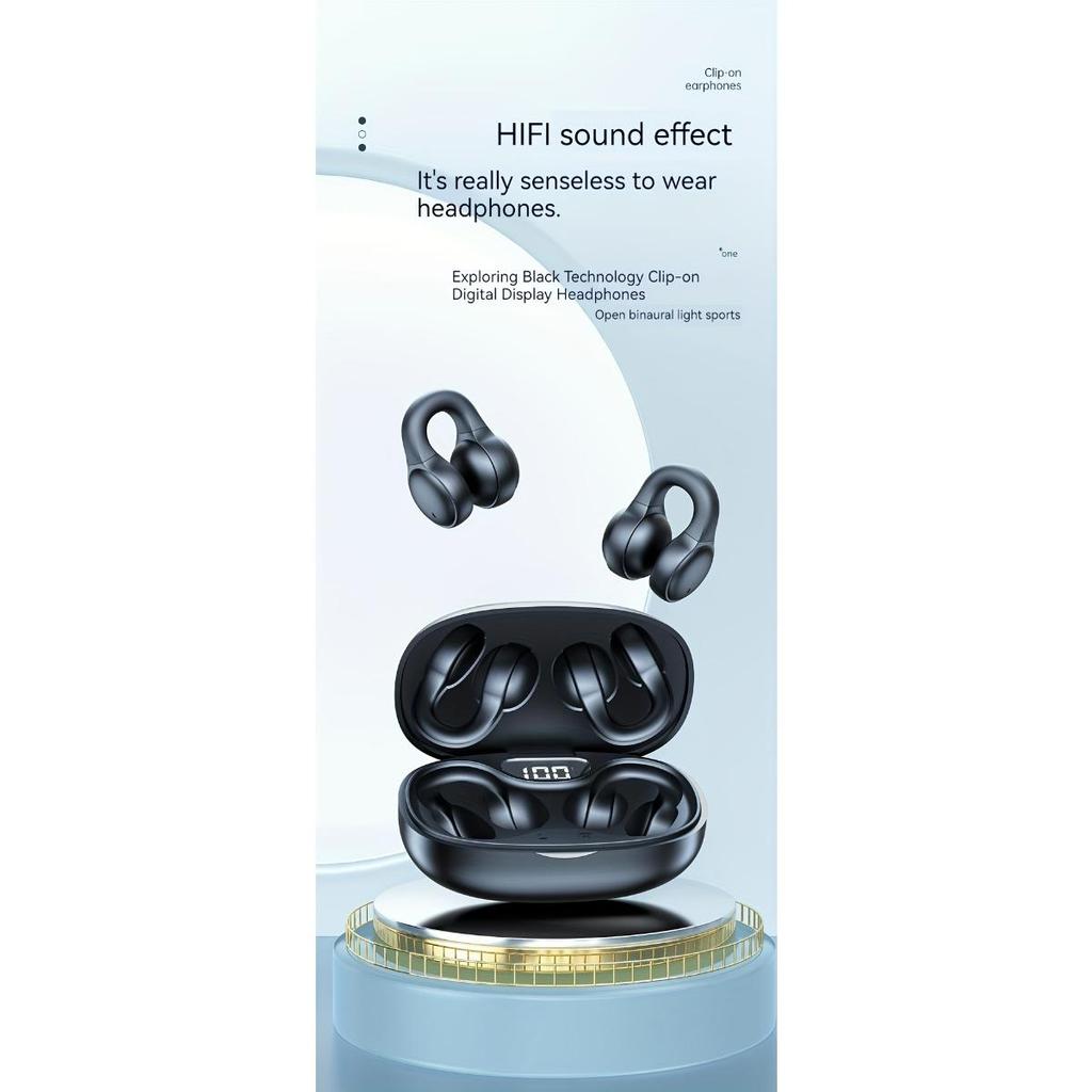 Új vezeték nélküli zenei fejhallgató, érintéses fejhallgató, fülcsíptetős sport fejhallgató, Xiaomi fejhallgatóhoz, iPhone okos fülhallgató