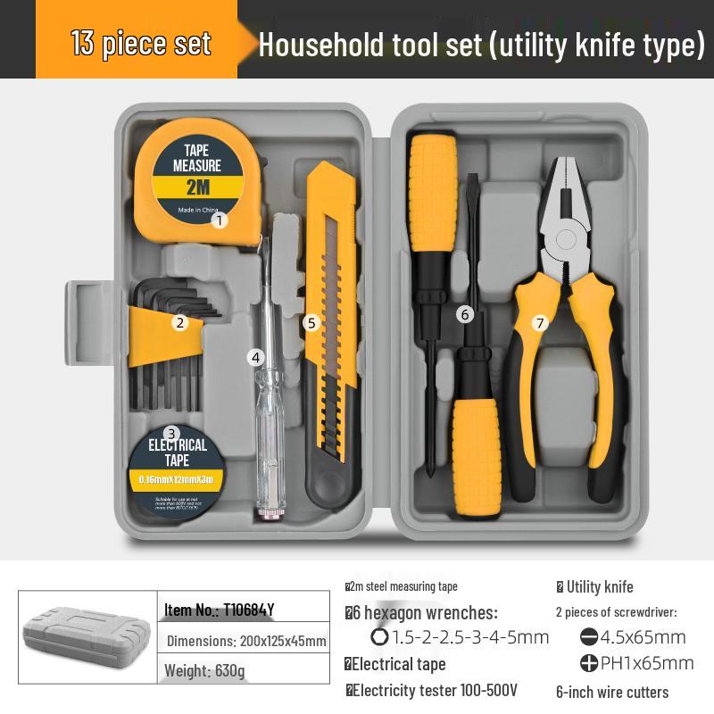 Home Repair Tool Set: Hex Wrench, Screwdriver, Pliers & More