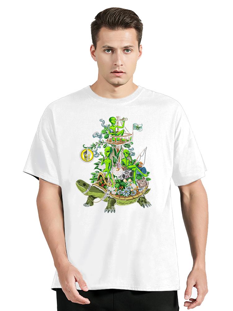 Magic Mushrooms Alien Psychedelic Tshirt Unisex Harajuku Japanese Designer Tshirts Unisexs Unisexs Clothes Oversized T Shirt