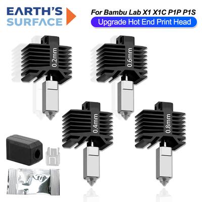 Hotend για Bambu Lab P1P P1S X1 X1C Hot end Κεφαλή Εκτύπωσης Ανταλλακτικά 3D Εκτυπωτή για Bambu Lab Γνήσιο Κιτ Hotend με Ακροφύσιο από Ανοξείδωτο Ατσάλι