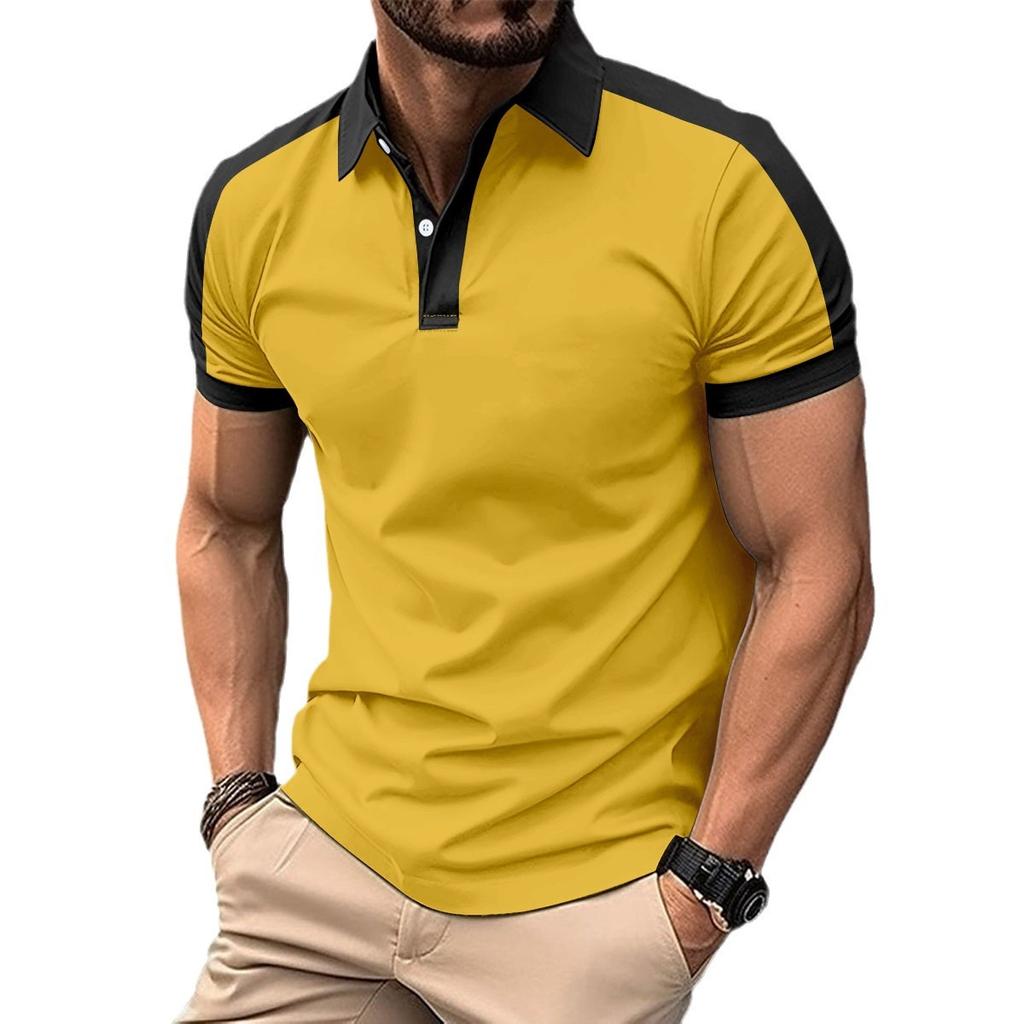 Topuri de vară pentru bărbați Business Casual Raglan cu mânecă scurtă