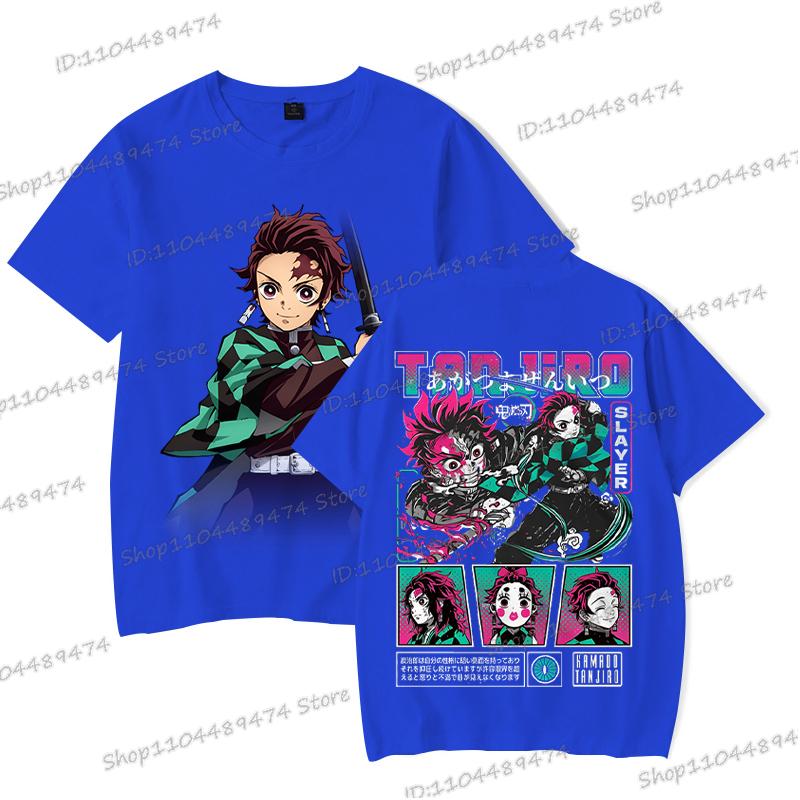 Japanisches Anime Kimetsu No Yaiba T-Shirt Tanjiro Kamado Grafik Herrenbekleidung Vintage Hip Hop Kurzarm Unisex T-Shirts Geschenke