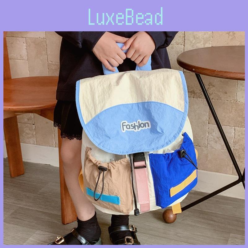 Kid Backpack With Color Block Design For School And Outdoor Travel