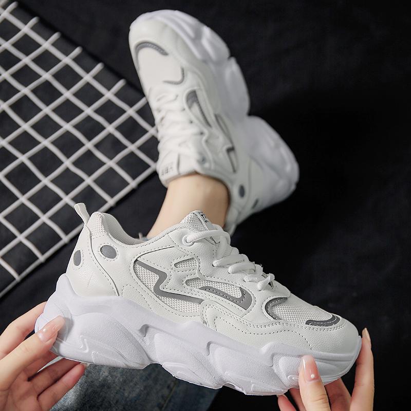 2024 Sneakers Women Platform Flat Shoes Woman Shoes Green Casual Trainers Ladies Chunky Sneakers Women Shoes I33