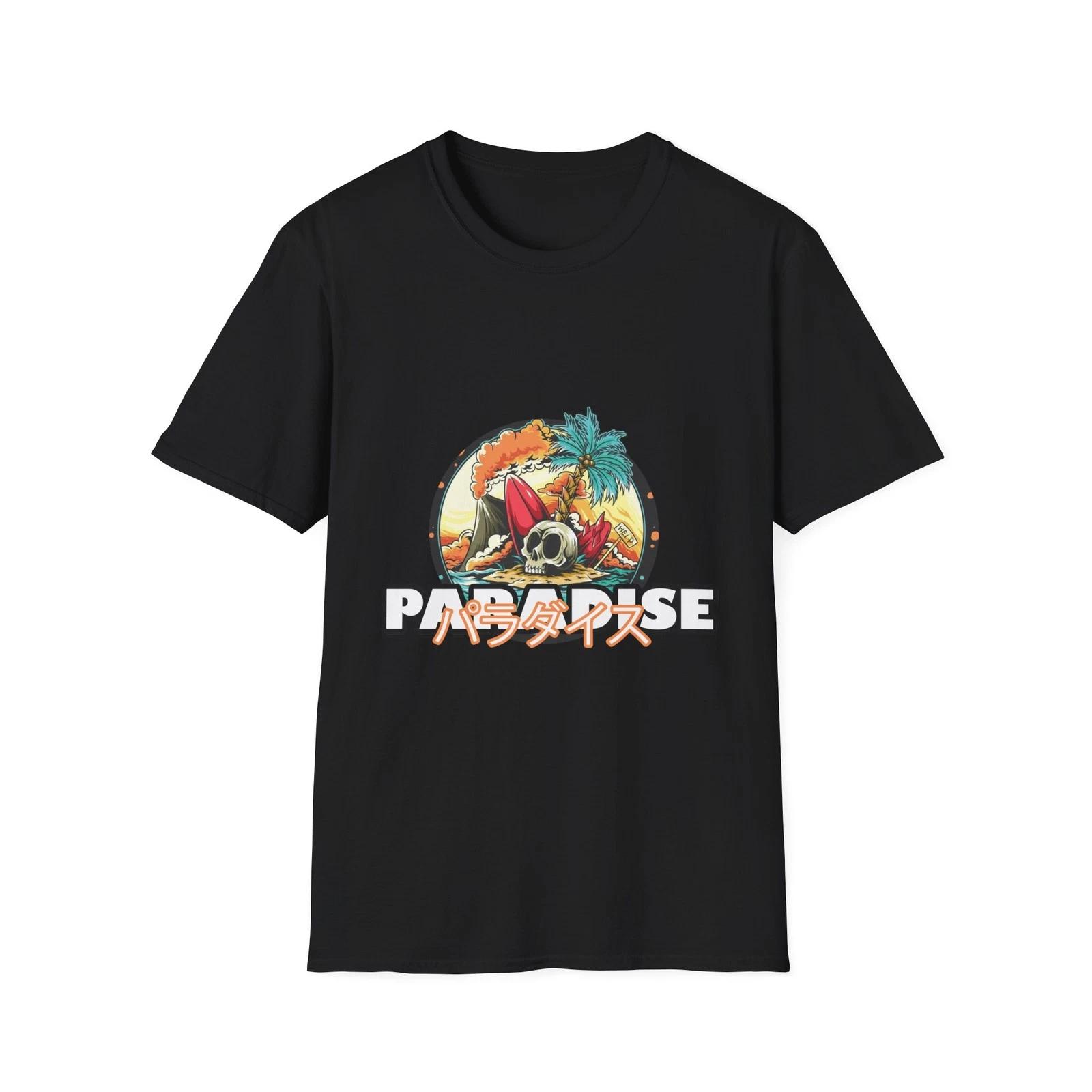 T-Shirt with Paradise Graphic, Summer Vibes Shirt, Beach Lover Gift XL