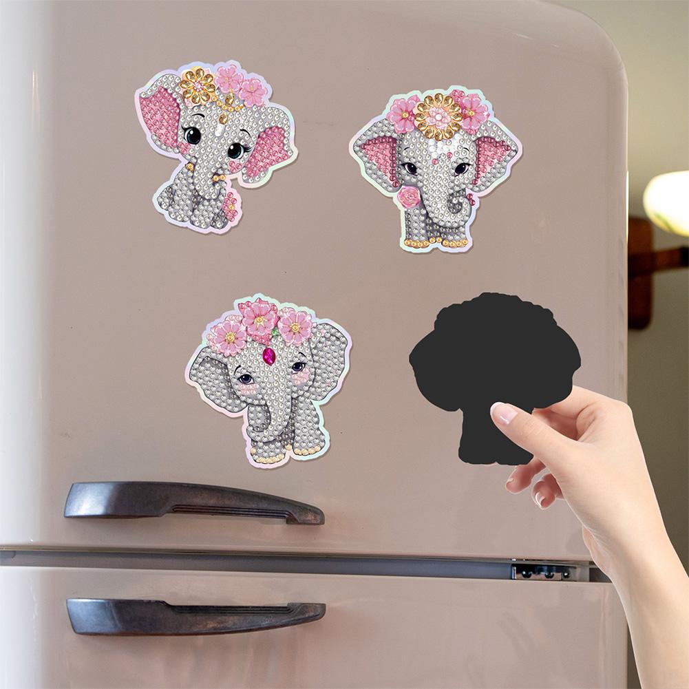 6Pcs Animal DIY Acrylic Diamond Painting Fridge Magnets DIY Diamond Painting Magnets Kit Crystal Sparkling Diamond Magnets Set