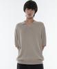 Cool Touch Slit Neck Knitted Polo Shirt [Mushroom]