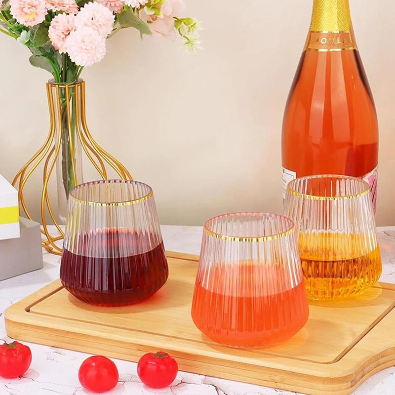 14Oz Disposable Wine Glasses Unbreakable Clear Plastic Cocktail Glasses Wine Cups For Party Birthday Gathering Bars