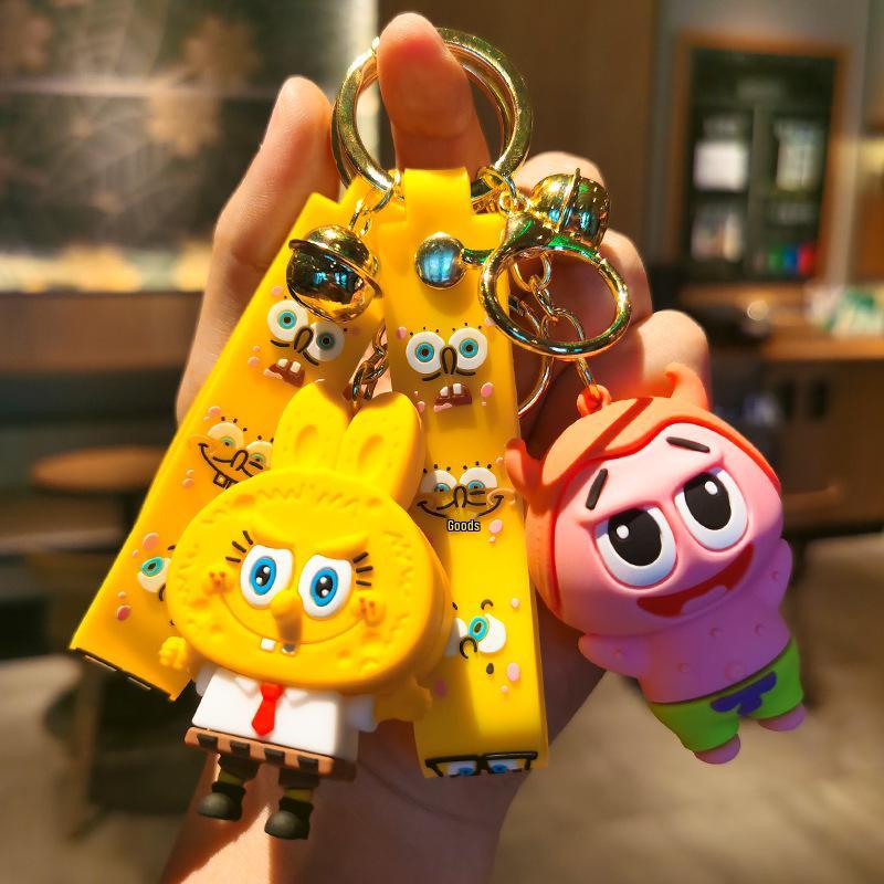 Cartoon Pirate SpongeBob & Patrick Keychain Set - Cute Couple Christmas Gift