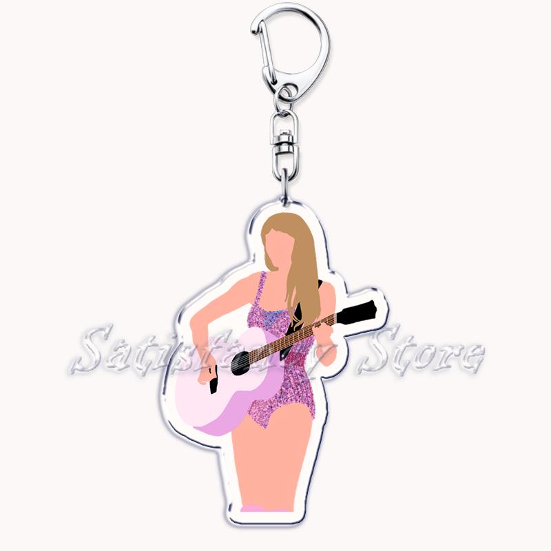 Popular American Singer Acrylic Keychain for Accessories Bag Pendant Key Chain Ring Keychains Jewelry Creative Fans Gifts